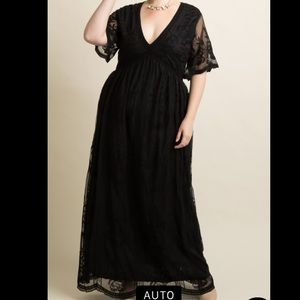 Pink Blush Maternity Black Lace Plus Maxi
